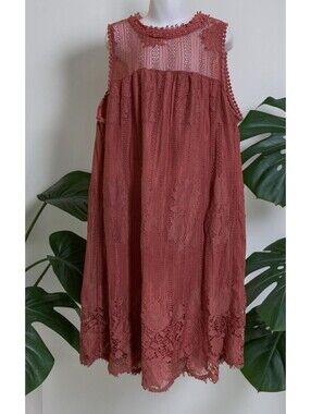 Girls No Boundaries Pink/Rose Sleeveless Pullover Lined Nylon Dress Sz M(7-9)